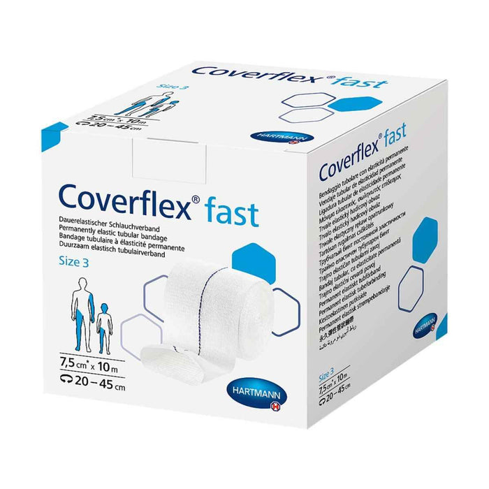 Coverflex Fast buisverband maat 3 blauw voor arm en onderbeen