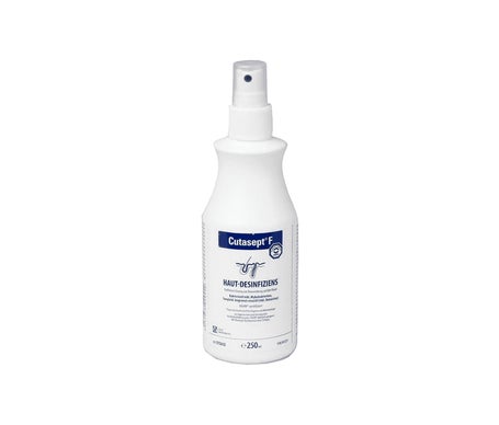 Cutasept® F huiddesinfectiemiddel 250 ml, propanolbasis, kleurloos met snelle intreding en langdurige bescherming voor chirurgische toepassingen.