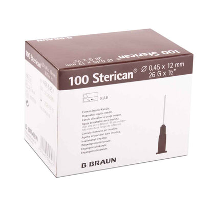 B. Braun Sterican® insulinenaalden 100 stuks – fijne siliconencoating voor pijnloze subcutane insuline-injecties, ISO 7864 gecertificeerd