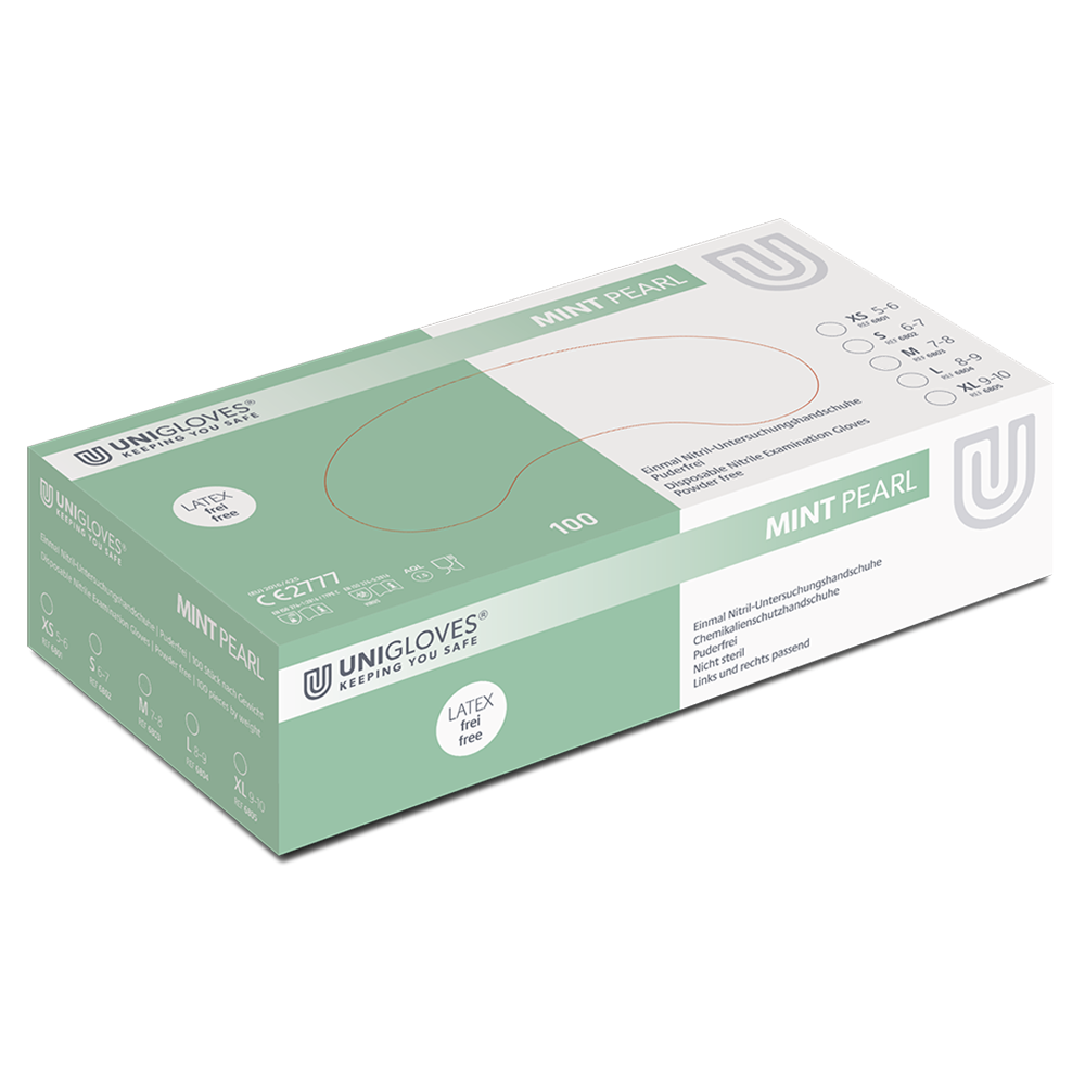 Mint Pearl - Mintgroene Nitril Handschoenen 100 stuks – Poedervrij & CAT III