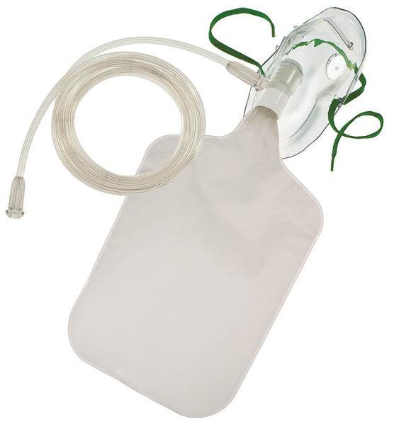 DROH non-rebreathing zuurstofmasker volwassenen – met reservoirzak, Einwegventil, O₂-veiligheidsslang 2,1 m, latex- en ftalaatvrij