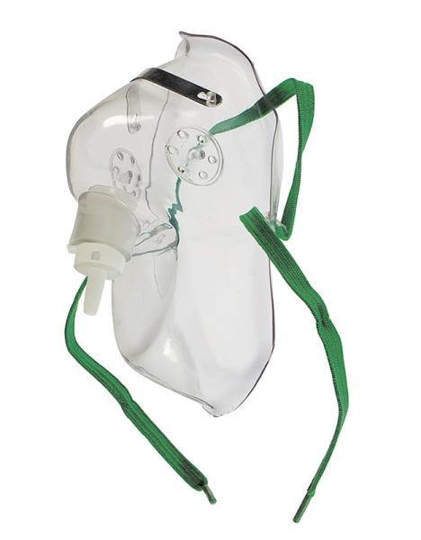zuurstofmasker voor volwassenen – met kinomsluiting, aluminium neusbrug en latexvrije band